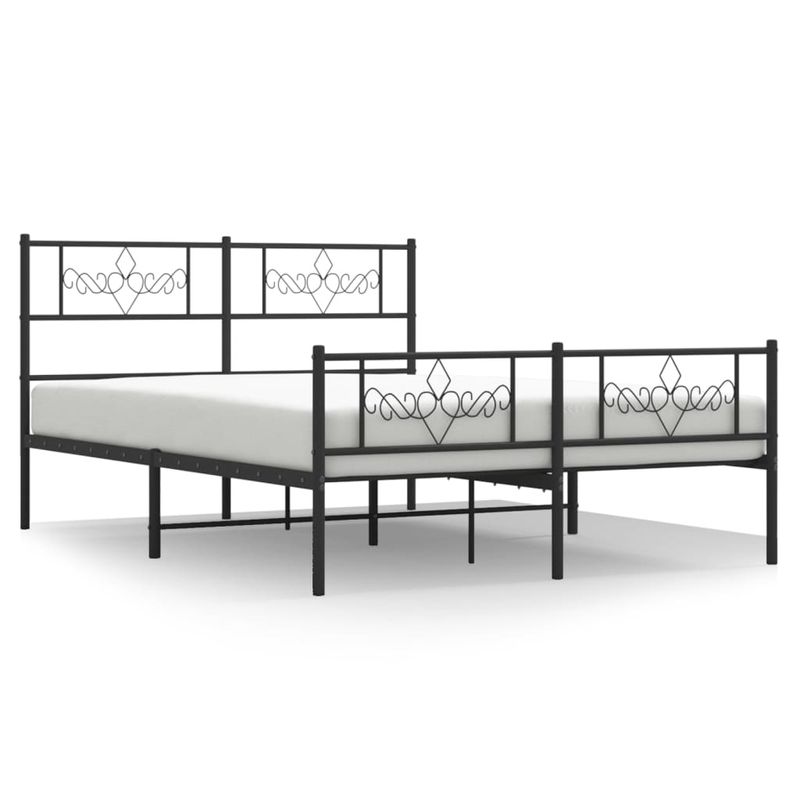 Casa si Gradina - Mobilier - Paturi si accesorii - Paturi - Cadru pat metalic cu tablie de cap/picioare, negru, 160x200 cm - Infinity.ro