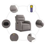 Ingrijire personala si Cosmetice - Sanatate si wellness - Articole wellness - Fotolii de masaj - Fotoliu de masaj rabatabil, gri taupe, material textil - Infinity.ro