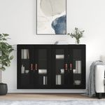 Casa si Gradina - Mobilier - Comode si corpuri - Comode - Dulapuri montate pe perete, 2 buc, negru, lemn prelucrat - Infinity.ro