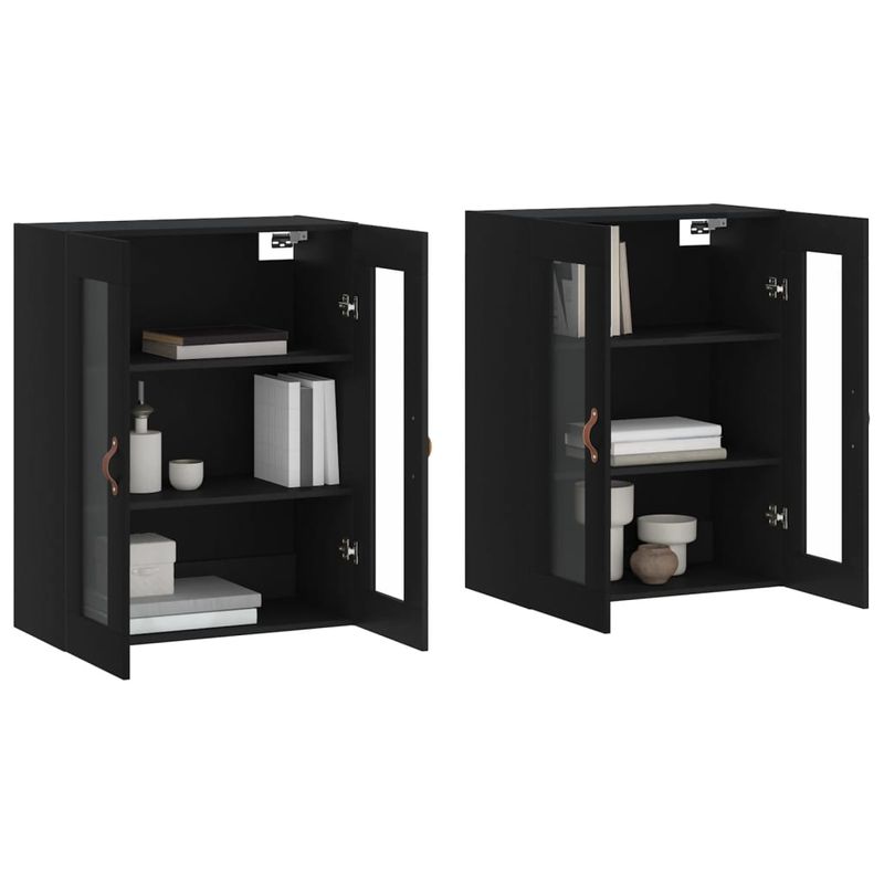 Casa si Gradina - Mobilier - Comode si corpuri - Comode - Dulapuri montate pe perete, 2 buc, negru, lemn prelucrat - Infinity.ro