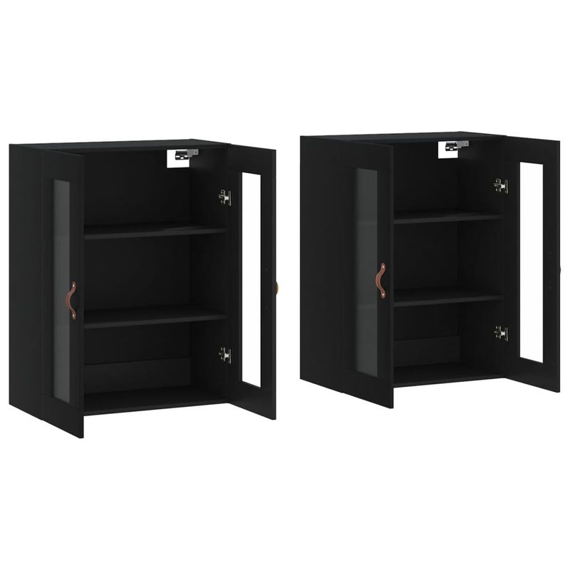 Casa si Gradina - Mobilier - Comode si corpuri - Comode - Dulapuri montate pe perete, 2 buc, negru, lemn prelucrat - Infinity.ro