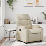 Ingrijire personala si Cosmetice - Sanatate si wellness - Articole wellness - Fotolii de masaj - Fotoliu de masaj rabatabil, crem, piele ecologica - Infinity.ro