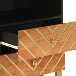 Casa si Gradina - Mobilier - Comode si corpuri - Noptiere - Noptiera, maro si negru, 50x33x60 cm, lemn masiv de mango - Infinity.ro