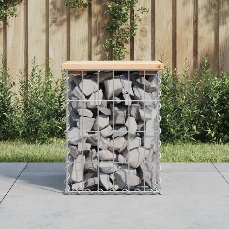 Casa si Gradina - Gradina si terasa - Mobilier exterior - Bancute de gradina - Banca de gradina, design gabion, 33x31x42 cm, lemn masiv de pin - Infinity.ro