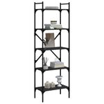 Casa si Gradina - Mobilier - Biblioteci si rafturi - Biblioteci - Biblioteca cu 5 niveluri, negru, 56x31,5x174 cm, lemn prelucrat - Infinity.ro