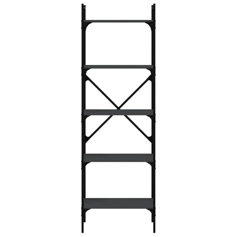 Casa si Gradina - Mobilier - Biblioteci si rafturi - Biblioteci - Biblioteca cu 5 niveluri, negru, 56x31,5x174 cm, lemn prelucrat - Infinity.ro