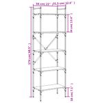 Casa si Gradina - Mobilier - Biblioteci si rafturi - Biblioteci - Biblioteca cu 5 niveluri, negru, 56x31,5x174 cm, lemn prelucrat - Infinity.ro