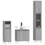 Casa si Gradina - Mobilier - Seturi de mobilier - Seturi baie - Set dulapuri de baie, 3 piese, gri sonoma, lemn prelucrat - Infinity.ro