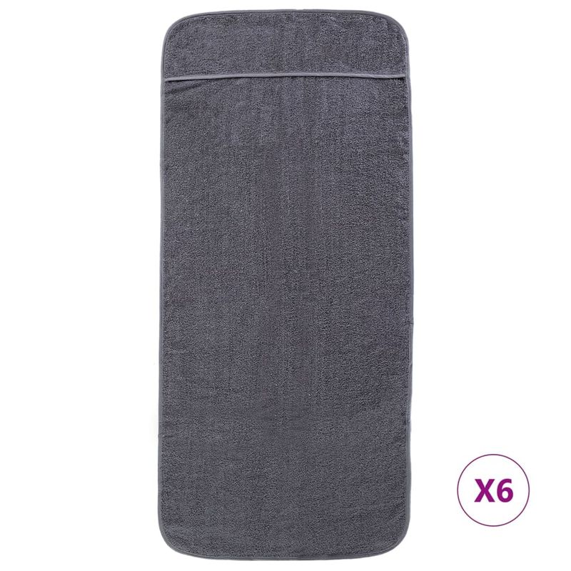 Casa si Gradina - Textile si covoare - Textile baie - Prosoape - Prosoape de plaja, 6 buc., antracit, 60x135 cm, textil 400 GSM - Infinity.ro