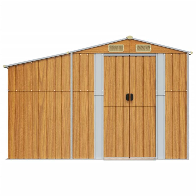 Casa si Gradina - Gradina si terasa - Casute de gradina - Sopron de gradina maro deschis 277x365,5x179 cm otel galvanizat - Infinity.ro