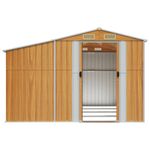 Casa si Gradina - Gradina si terasa - Casute de gradina - Sopron de gradina maro deschis 277x365,5x179 cm otel galvanizat - Infinity.ro