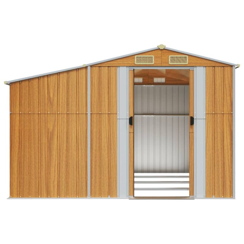 Casa si Gradina - Gradina si terasa - Casute de gradina - Sopron de gradina maro deschis 277x365,5x179 cm otel galvanizat - Infinity.ro