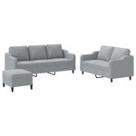 Casa si Gradina - Mobilier - Seturi de mobilier - Seturi living - Set de canapele cu perne, 3 piese, gri deschis, textil - Infinity.ro
