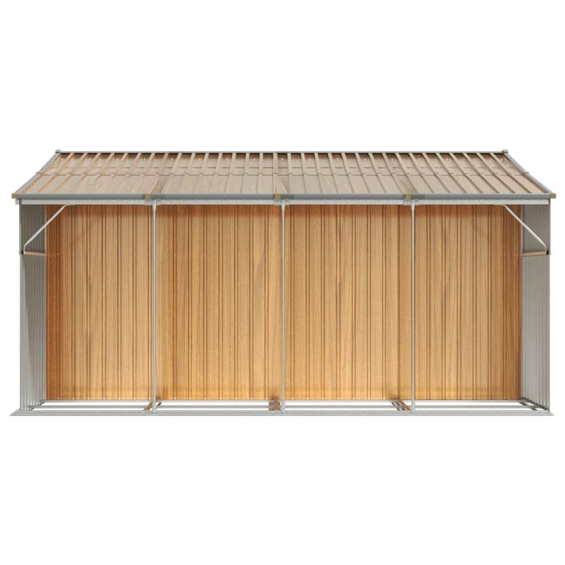 Casa si Gradina - Gradina si terasa - Casute de gradina - Sopron de gradina maro deschis 277x365,5x179 cm otel galvanizat - Infinity.ro