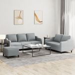 Casa si Gradina - Mobilier - Seturi de mobilier - Seturi living - Set de canapele cu perne, 3 piese, gri deschis, textil - Infinity.ro