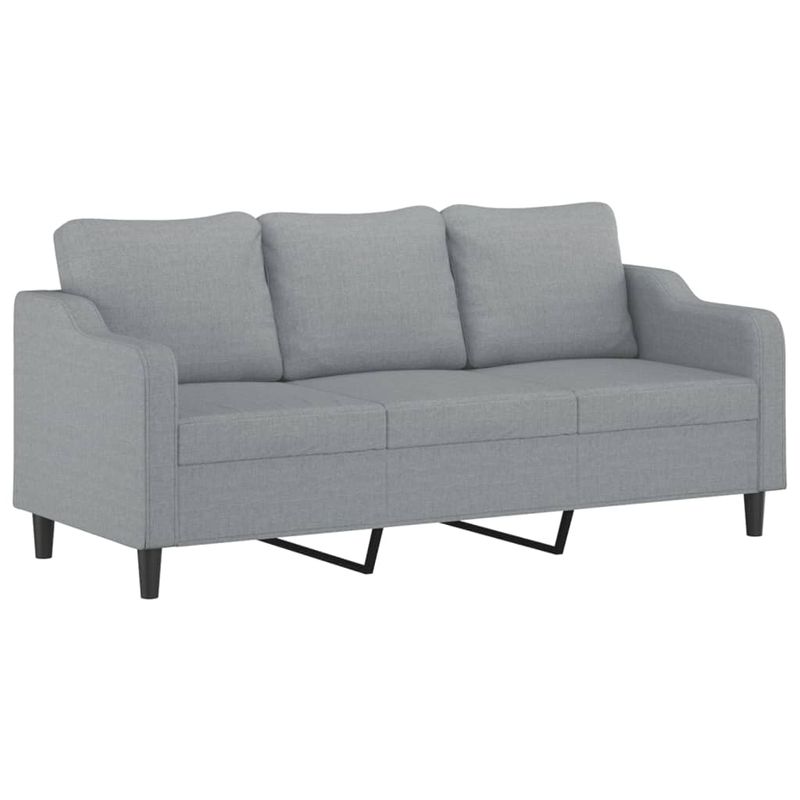 Casa si Gradina - Mobilier - Seturi de mobilier - Seturi living - Set de canapele cu perne, 3 piese, gri deschis, textil - Infinity.ro