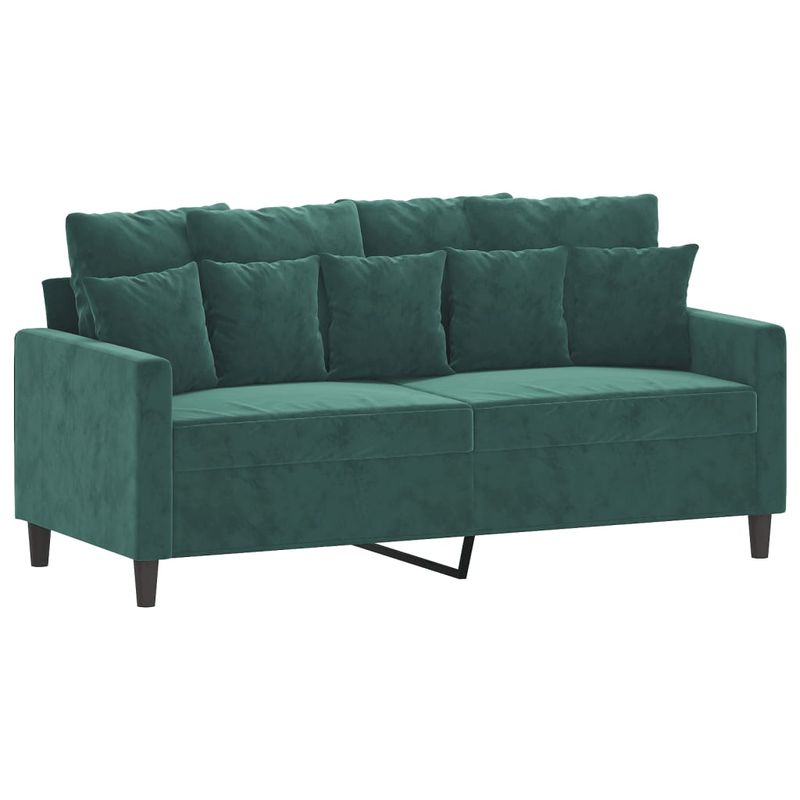 Casa si Gradina - Mobilier - Seturi de mobilier - Seturi living - Set de canapele cu perne, 3 piese, verde inchis, catifea - Infinity.ro