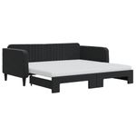 Casa si Gradina - Mobilier - Paturi si accesorii - Paturi - Pat de zi cu extensie si saltele, negru, 90x190 cm, catifea - Infinity.ro