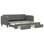 Casa si Gradina - Mobilier - Paturi si accesorii - Paturi - Pat de zi cu extensie si sertare, gri inchis, 80x200 cm textil - Infinity.ro