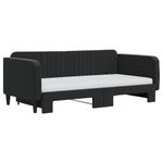 Casa si Gradina - Mobilier - Paturi si accesorii - Paturi - Pat de zi cu extensie si saltele, negru, 90x190 cm, catifea - Infinity.ro