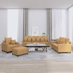 Casa si Gradina - Mobilier - Seturi de mobilier - Seturi living - Set de canapele cu perne, 4 piese, maro, catifea - Infinity.ro