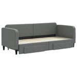 Casa si Gradina - Mobilier - Paturi si accesorii - Paturi - Pat de zi cu extensie si sertare, gri inchis, 80x200 cm textil - Infinity.ro