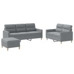 Casa si Gradina - Mobilier - Seturi de mobilier - Seturi living - Set de canapele cu perne, 3 piese, gri deschis, textil - Infinity.ro