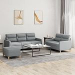 Casa si Gradina - Mobilier - Seturi de mobilier - Seturi living - Set de canapele cu perne, 3 piese, gri deschis, textil - Infinity.ro