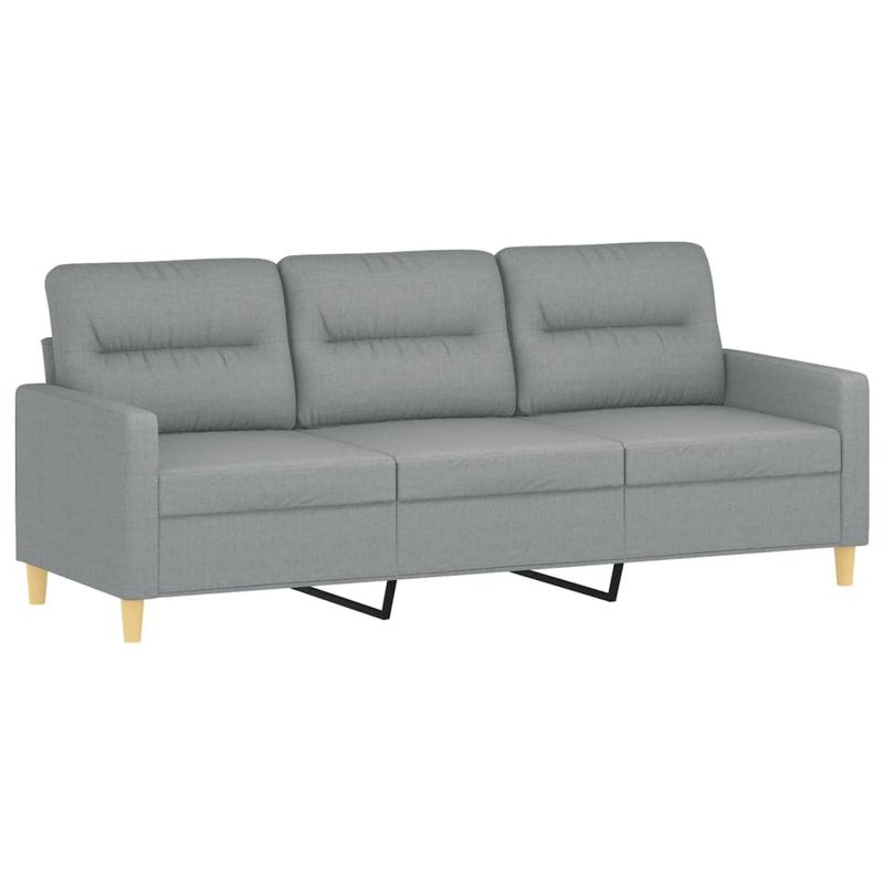 Casa si Gradina - Mobilier - Seturi de mobilier - Seturi living - Set de canapele cu perne, 3 piese, gri deschis, textil - Infinity.ro