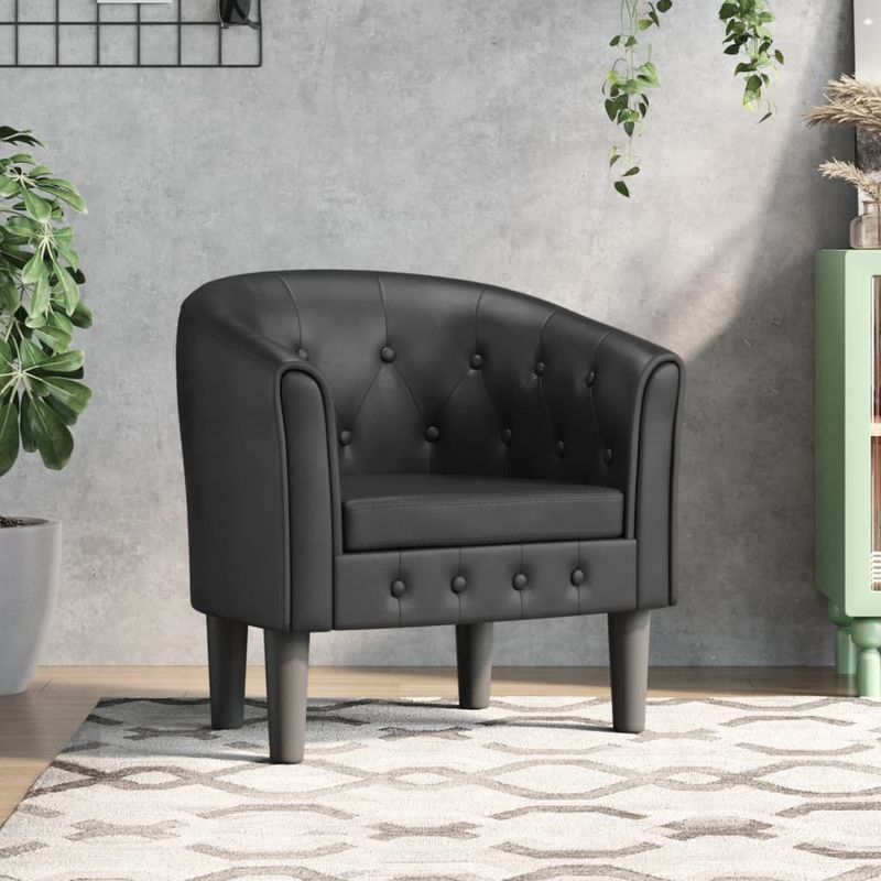 Casa si Gradina - Mobilier - Scaune si fotolii - Fotolii - Fotoliu tip cuva, negru, piele ecologica - Infinity.ro