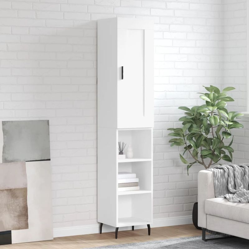 Casa si Gradina - Mobilier - Comode si corpuri - Comode - Dulap inalt, alb, 34,5x34x180 cm, lemn prelucrat - Infinity.ro