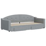 Casa si Gradina - Mobilier - Paturi si accesorii - Paturi - Pat de zi cu extensie si sertare, gri deschis, 80x200cm textil - Infinity.ro