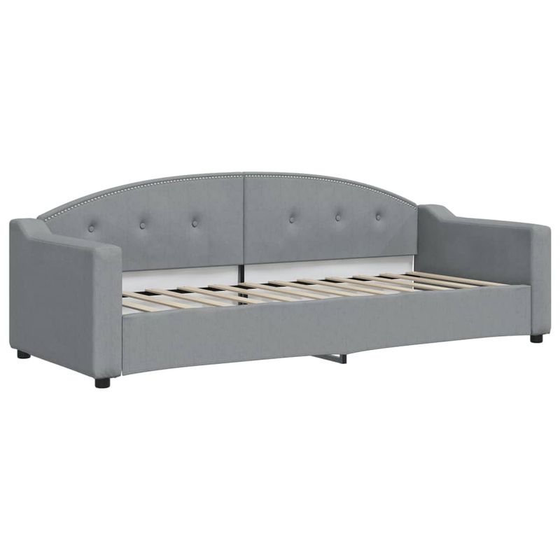 Casa si Gradina - Mobilier - Paturi si accesorii - Paturi - Pat de zi cu extensie si sertare, gri deschis, 80x200cm textil - Infinity.ro