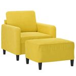 Casa si Gradina - Mobilier - Scaune si fotolii - Fotolii - Fotoliu canapea cu taburet, galben, 60 cm, catifea - Infinity.ro