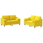 Casa si Gradina - Mobilier - Seturi de mobilier - Seturi living - Set de canapele cu perne, 2 piese, galben deschis, textil - Infinity.ro