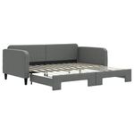 Casa si Gradina - Mobilier - Paturi si accesorii - Paturi - Pat de zi cu extensie, gri inchis, 100x200 cm, textil - Infinity.ro