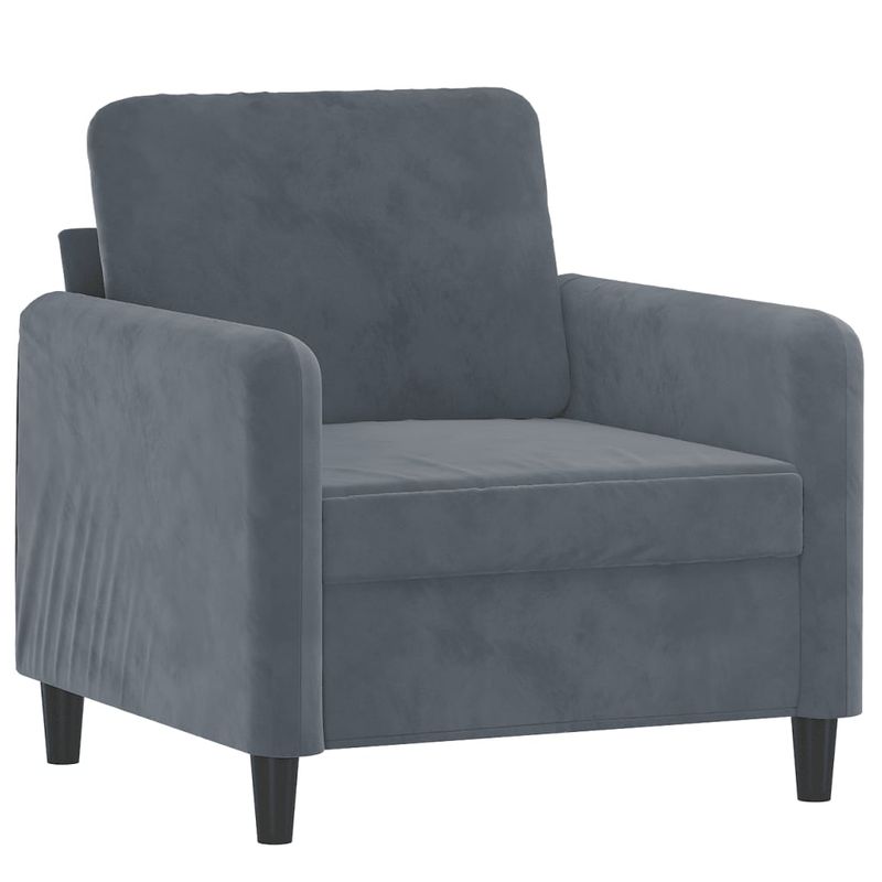 Casa si Gradina - Mobilier - Scaune si fotolii - Fotolii - Fotoliu canapea, gri inchis, 60 cm, catifea - Infinity.ro