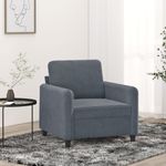 Casa si Gradina - Mobilier - Scaune si fotolii - Fotolii - Fotoliu canapea, gri inchis, 60 cm, catifea - Infinity.ro