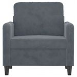 Casa si Gradina - Mobilier - Scaune si fotolii - Fotolii - Fotoliu canapea, gri inchis, 60 cm, catifea - Infinity.ro