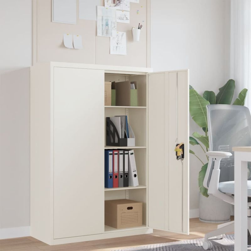 Casa si Gradina - Constructii - Depozitare, transport si protectie - Rafturi, fisete si vestiare - Fiset, alb, 90x40x140 cm, otel - Infinity.ro