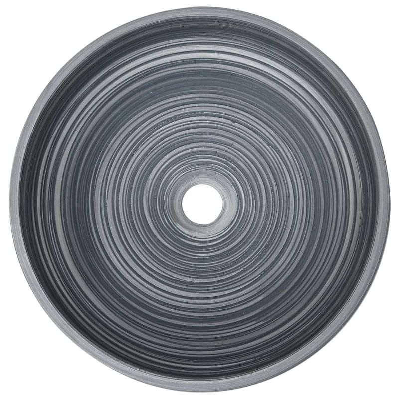 Casa si Gradina - Sanitare - Lavoar baie si accesorii - Lavoare si piedestale - Lavoar de blat, gri închis, rotund, Φ41x14 cm, ceramica - Infinity.ro