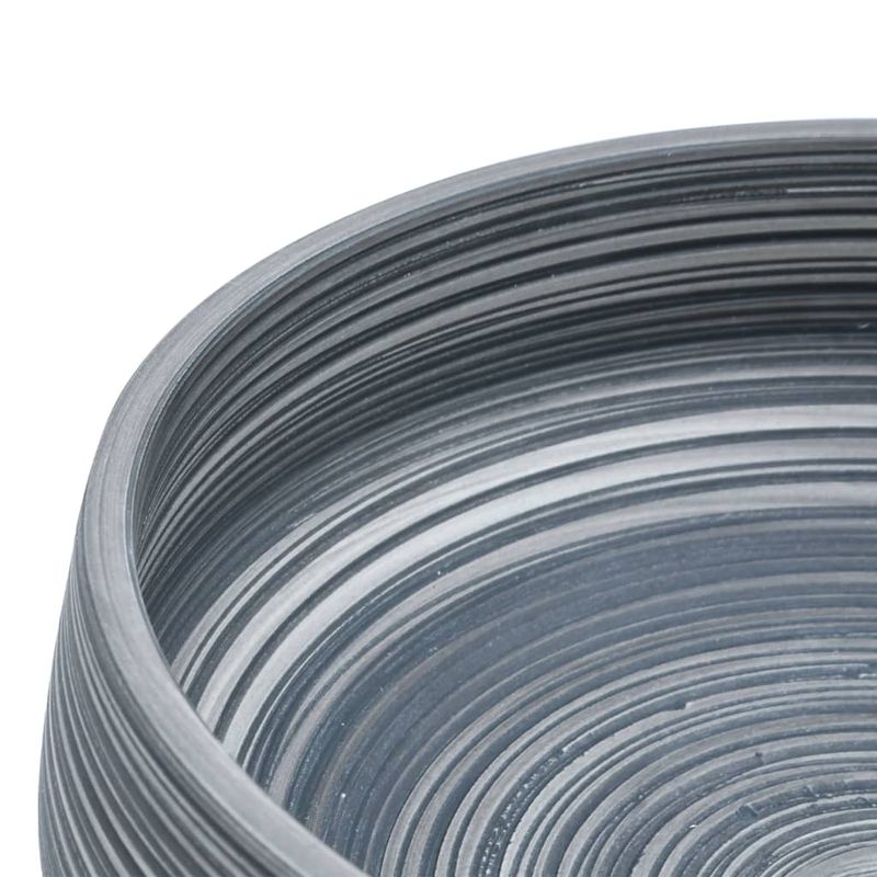 Casa si Gradina - Sanitare - Lavoar baie si accesorii - Lavoare si piedestale - Lavoar de blat, gri închis, rotund, Φ41x14 cm, ceramica - Infinity.ro