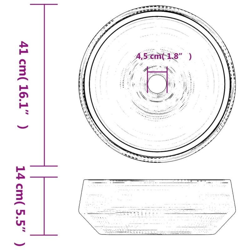 Casa si Gradina - Sanitare - Lavoar baie si accesorii - Lavoare si piedestale - Lavoar de blat, gri închis, rotund, Φ41x14 cm, ceramica - Infinity.ro
