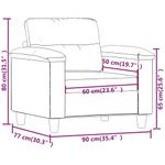 Casa si Gradina - Mobilier - Scaune si fotolii - Fotolii - Fotoliu canapea, gri inchis, 60 cm, textil microfibra - Infinity.ro