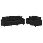 Casa si Gradina - Mobilier - Seturi de mobilier - Seturi living - Set de canapele cu perne, 2 piese, negru, microfibra - Infinity.ro