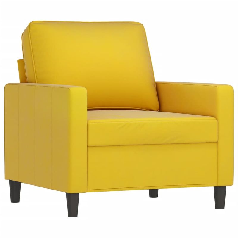 Casa si Gradina - Mobilier - Seturi de mobilier - Seturi living - Set de canapele cu perne, 3 piese, galben, catifea - Infinity.ro