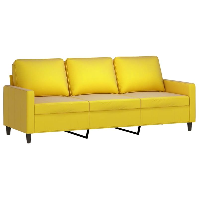 Casa si Gradina - Mobilier - Seturi de mobilier - Seturi living - Set de canapele cu perne, 3 piese, galben, catifea - Infinity.ro
