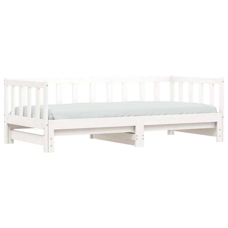 Casa si Gradina - Mobilier - Paturi si accesorii - Paturi - Pat de zi cu extensie, alb, 80x200 cm, lemn masiv de pin - Infinity.ro