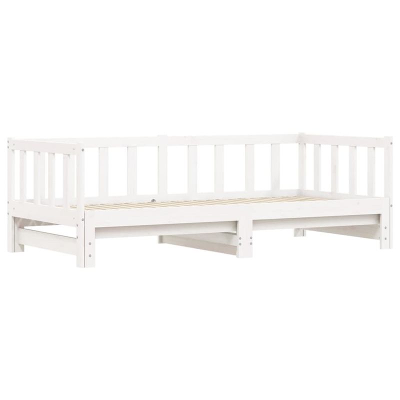 Casa si Gradina - Mobilier - Paturi si accesorii - Paturi - Pat de zi cu extensie, alb, 80x200 cm, lemn masiv de pin - Infinity.ro