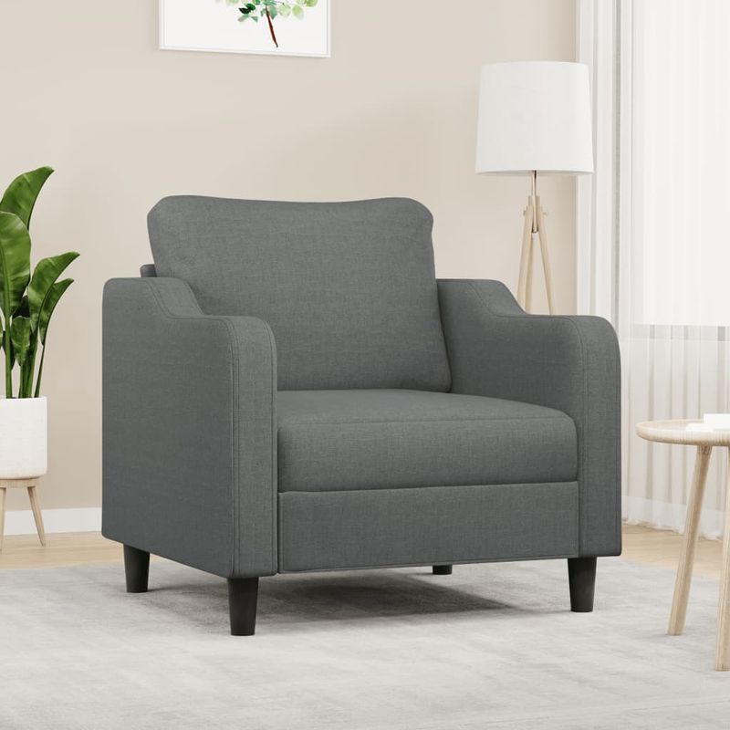 Casa si Gradina - Mobilier - Scaune si fotolii - Fotolii - Fotoliu canapea, gri inchis, 60 cm, material textil - Infinity.ro